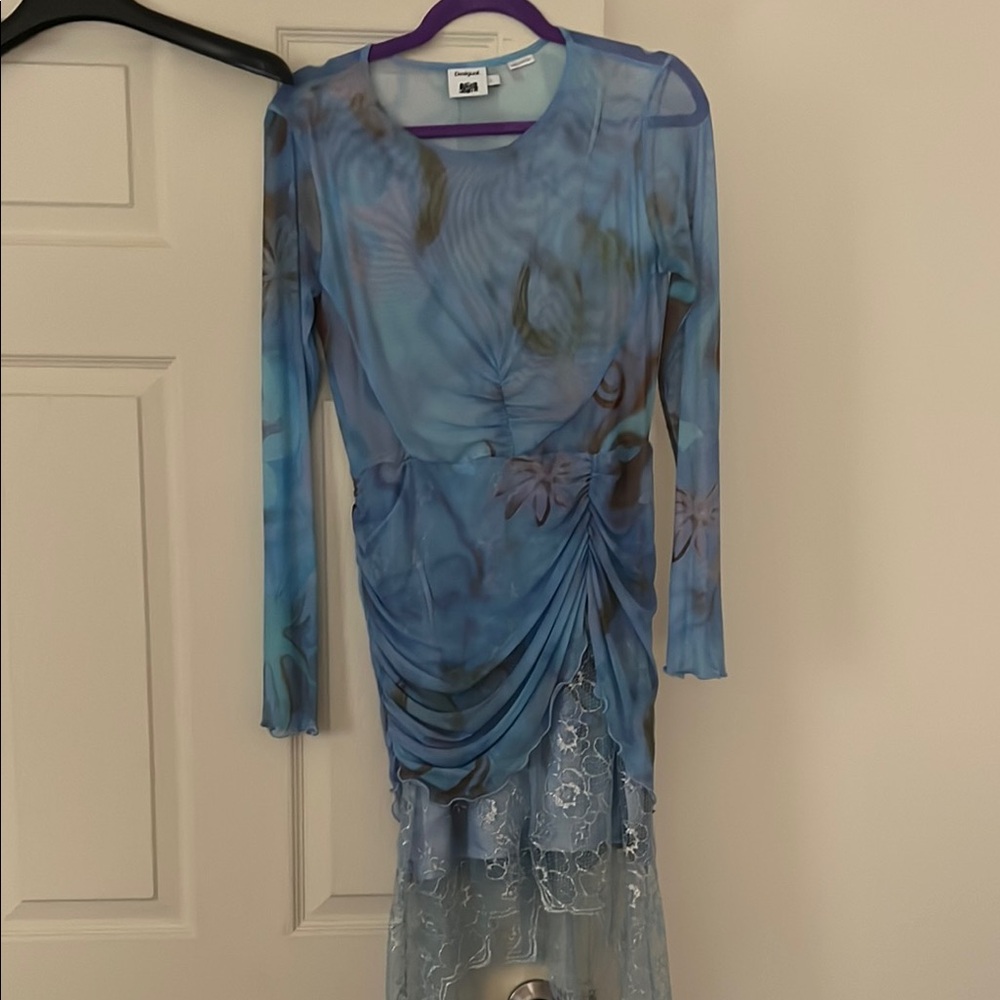 Desigual Collina Strada Mesh Dress, Layered with Beautiful Lace